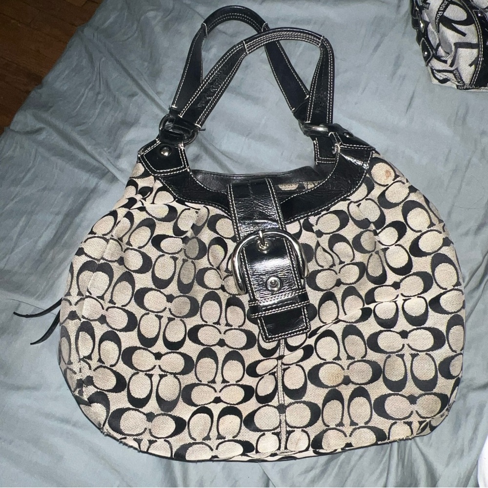 Coach Black and grey Signature Tote Bag